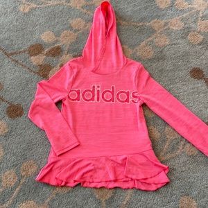 Girls Adidas pink hoodie - size 6